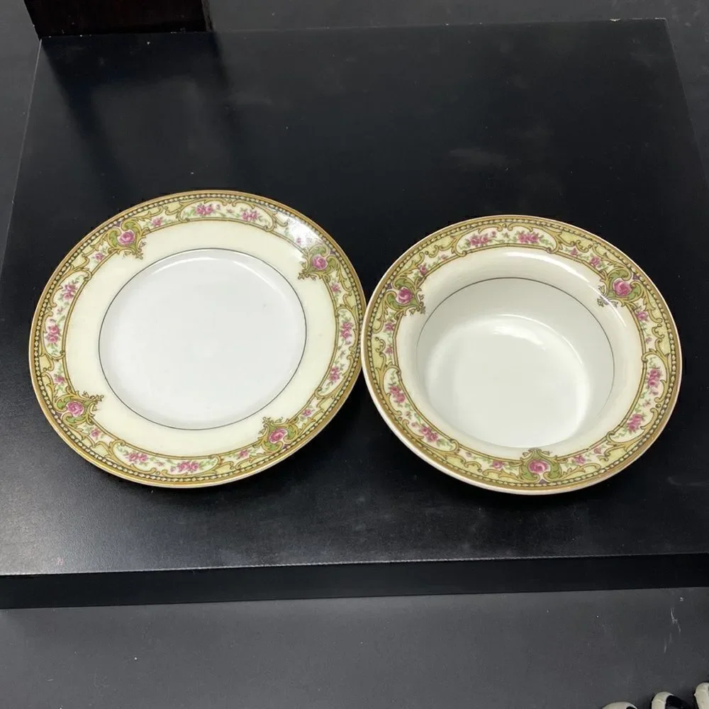Theodore Haviland Limoges France Saucer & Custard Cup.  2 Piece Set.